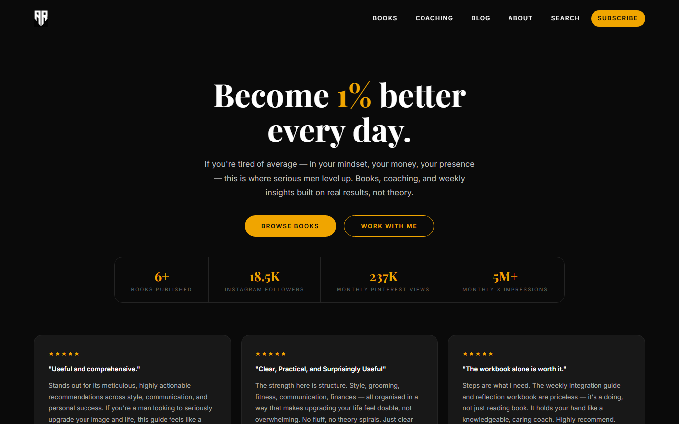 Alpha Resolved website homepage